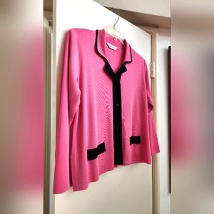 Misook Petite pink knit jacket size XS